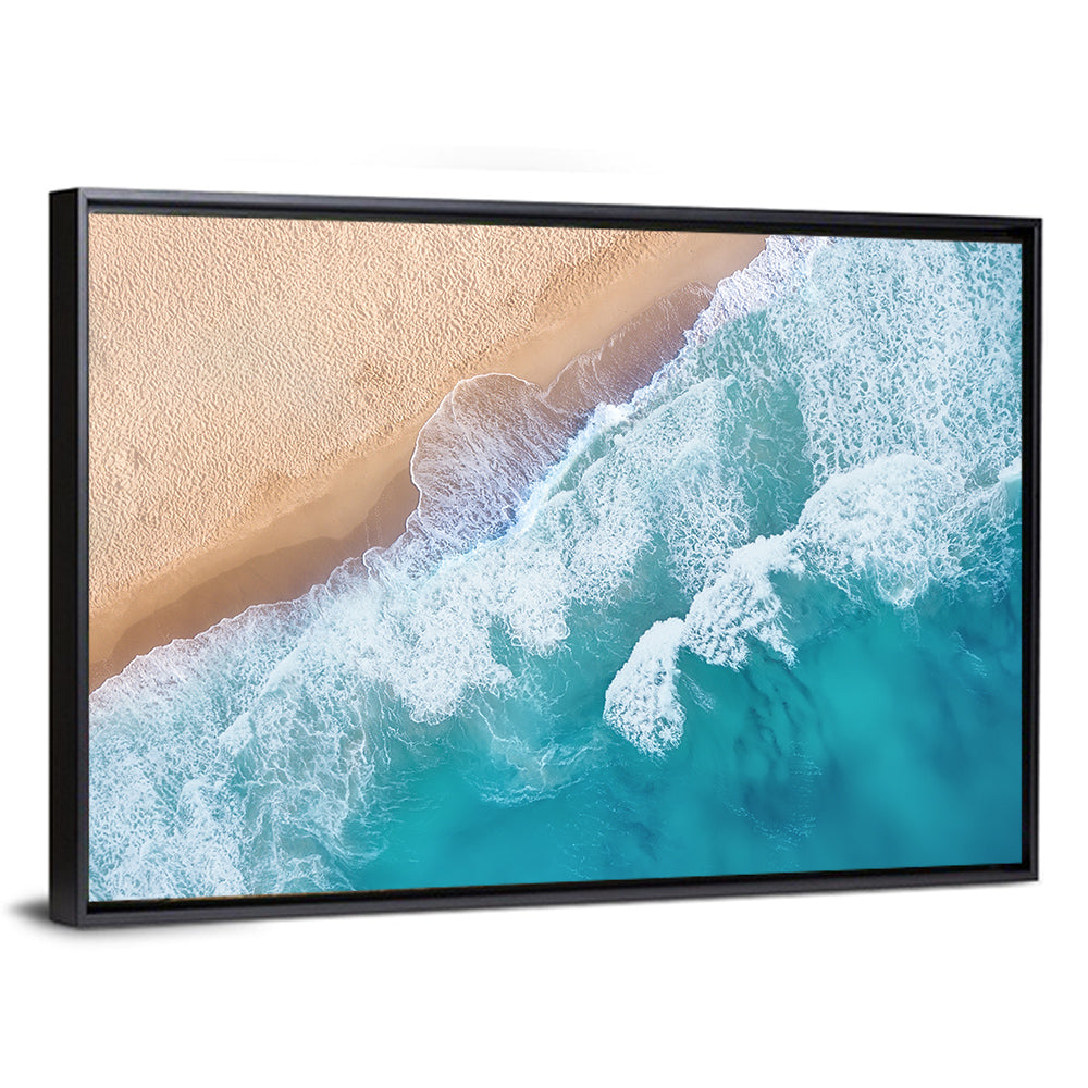 Aerial Turquoise Beach Waves Wall Art