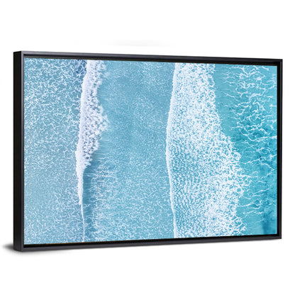 Twin Breaking Waves Over Turquoise Sea Wall Art