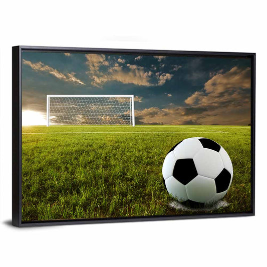 Soccer Ball at Goal, Golden Hour Wall Art