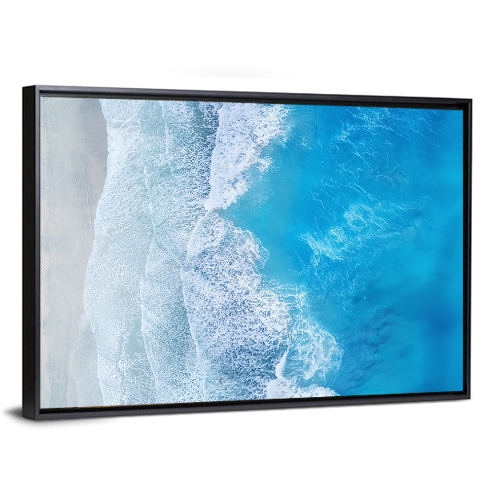 Aerial Turquoise Beach Waves Wall Art