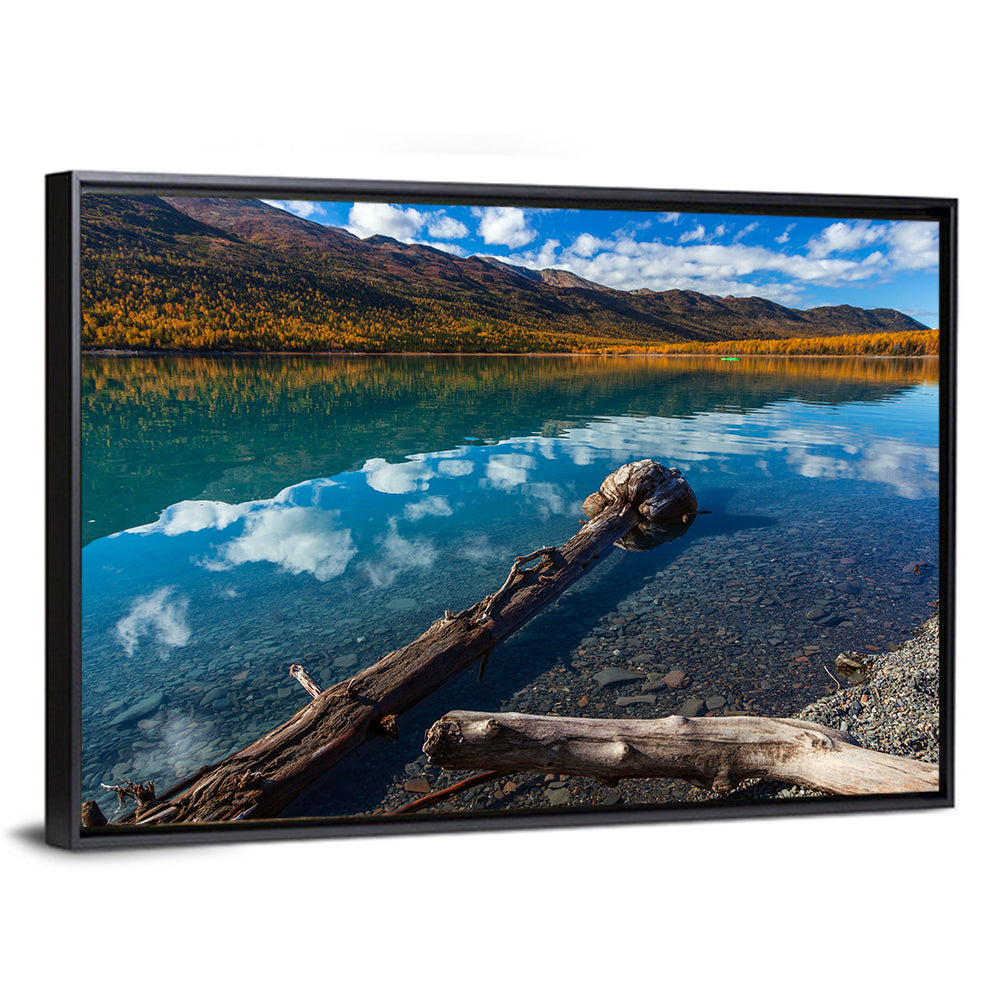 Autumn Driftwood at Eklutna Lake Wall Art