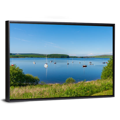 Anchored Sailboats at Llyn Brenig Wall Art