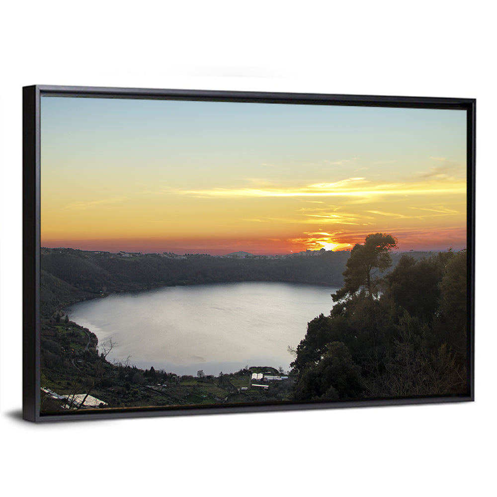 Lake Nemi Golden Sunset Wall Art