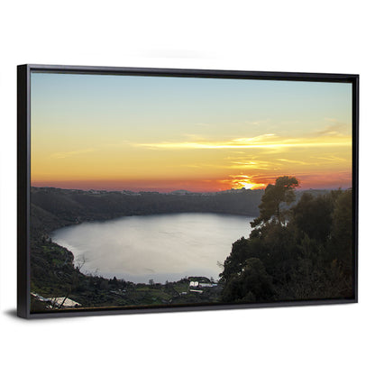 Lake Nemi Golden Sunset Wall Art