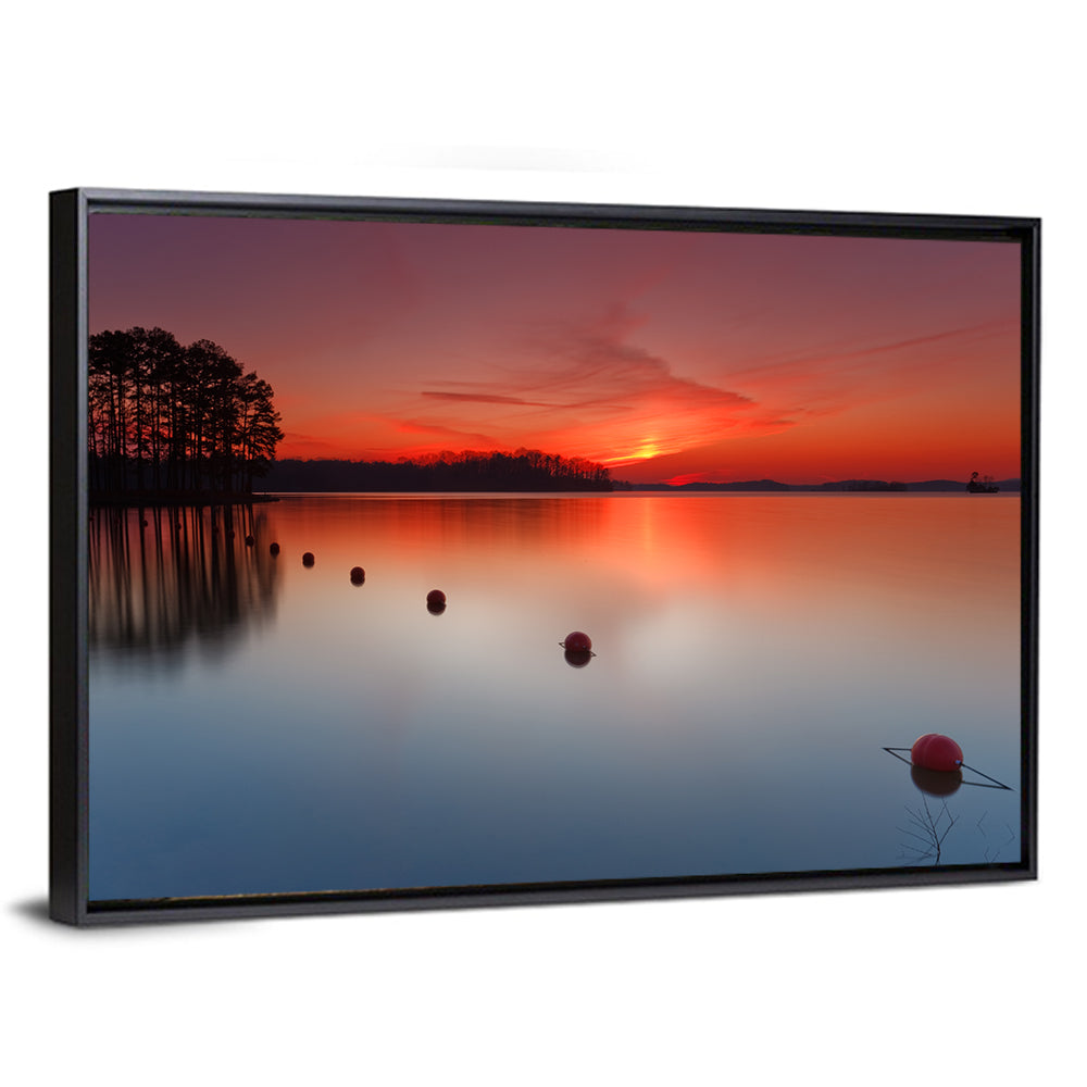 Lake Lanier Buoys at Sunset Wall Art