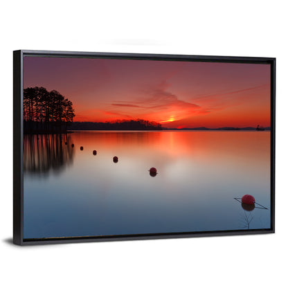 Lake Lanier Buoys at Sunset Wall Art