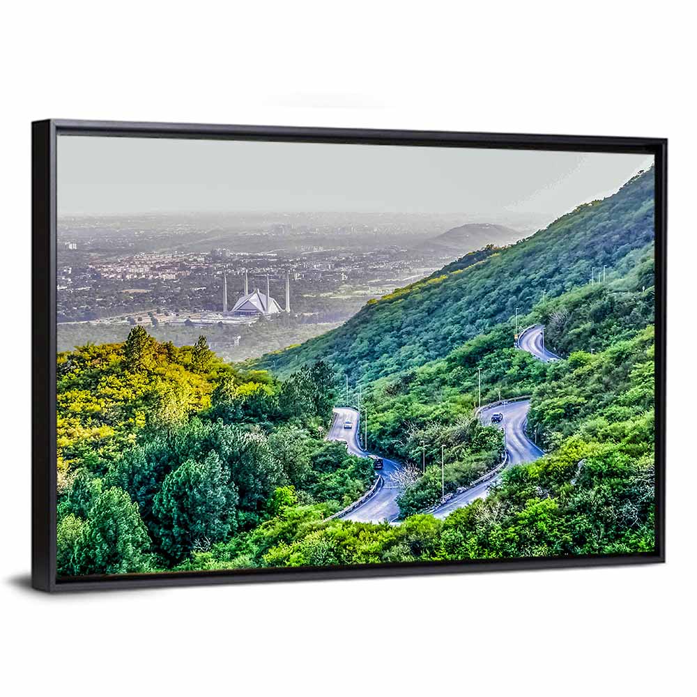 Faisal Mosque from Margalla Hills Wall Art