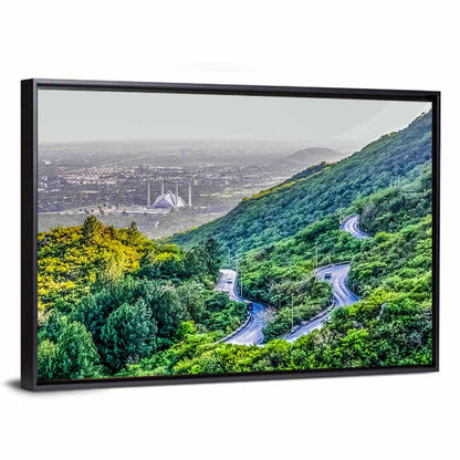 Faisal Mosque from Margalla Hills Wall Art