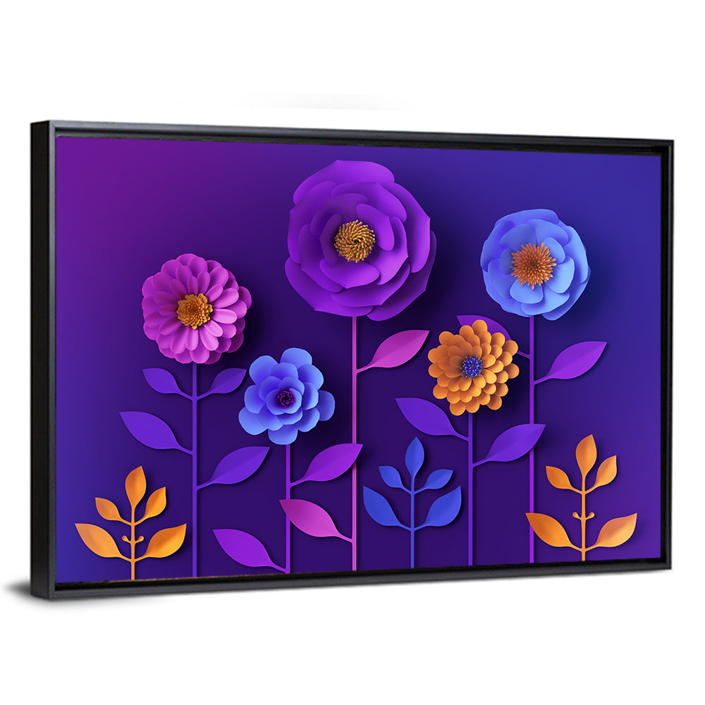 Layered Paper Bloom Illustration Wall Art