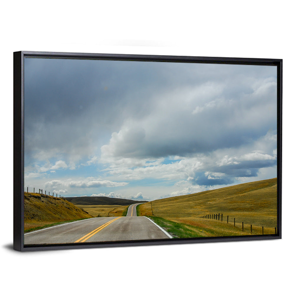 Montana Road Through Golden Hills Wall Art