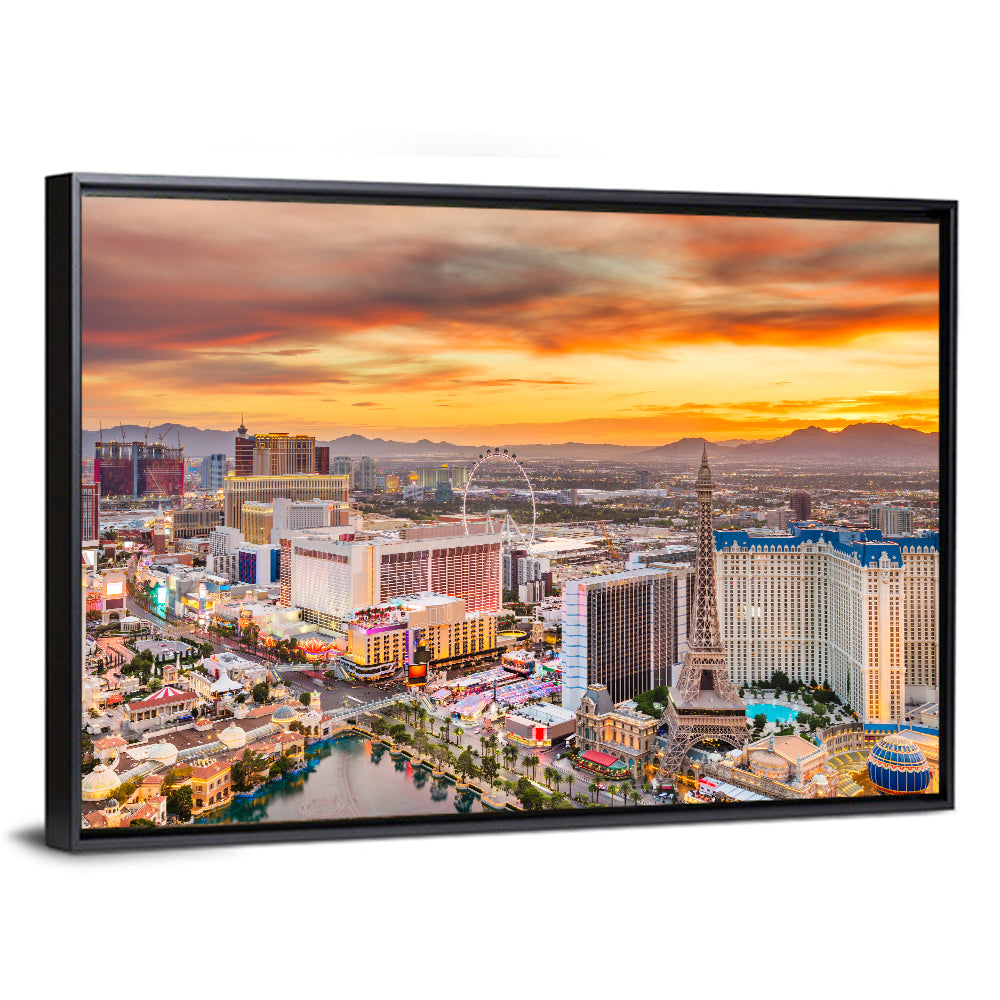 Las Vegas Strip Sunset Cityscape Wall Art