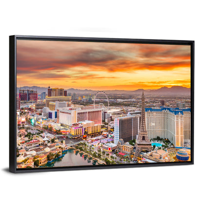 Las Vegas Strip Sunset Cityscape Wall Art
