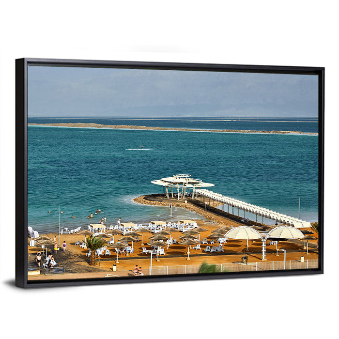 Dead Sea Boardwalk Wall Art as a framed canvas