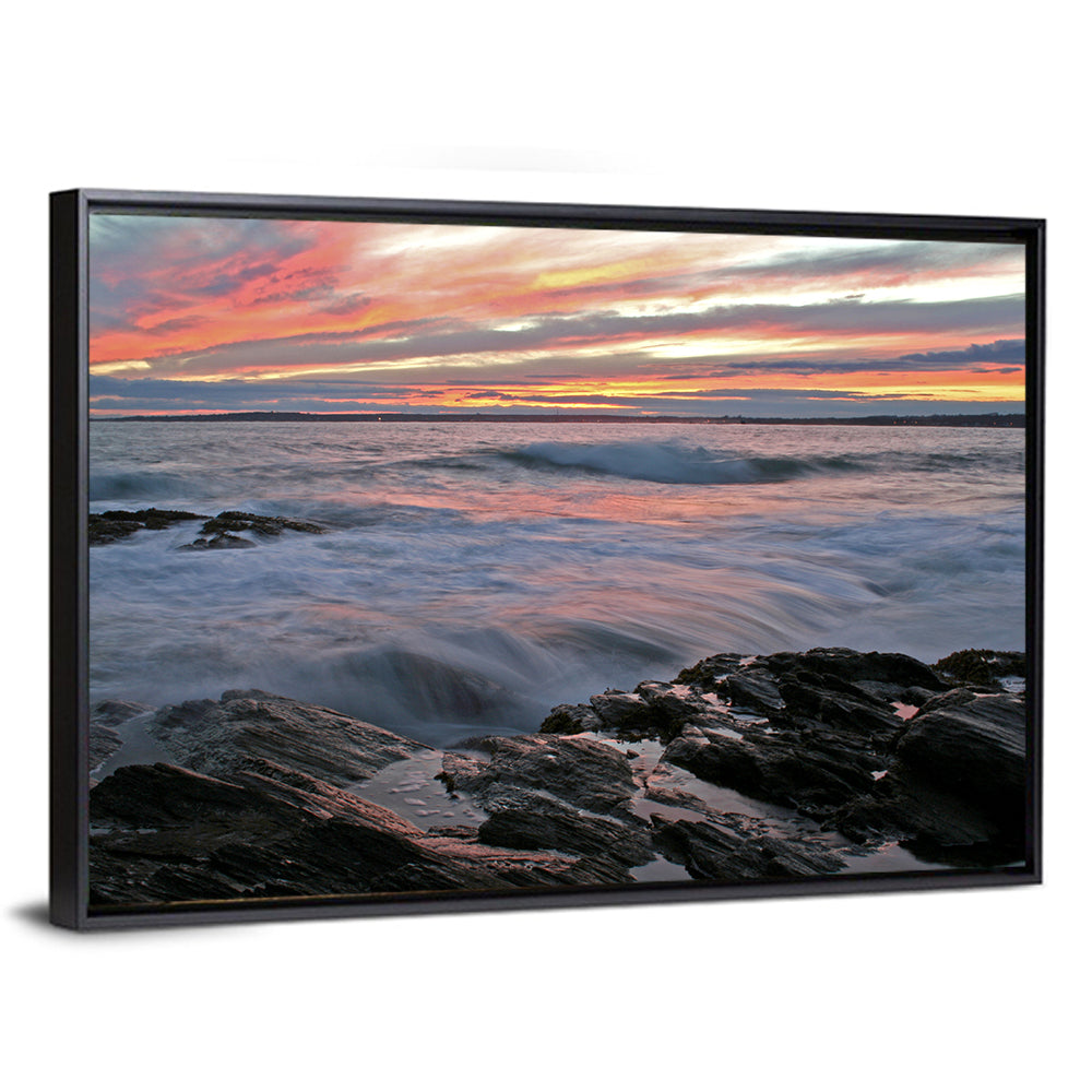 Rocky Coast Sunset Wall Art