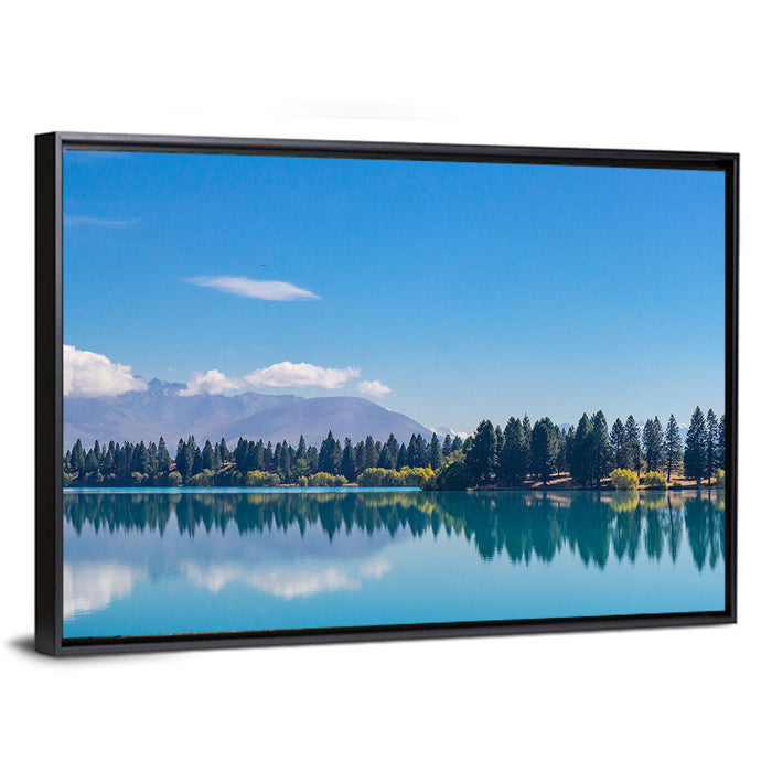Lake Ruataniwha Reflection Wall Art as a framed canvas