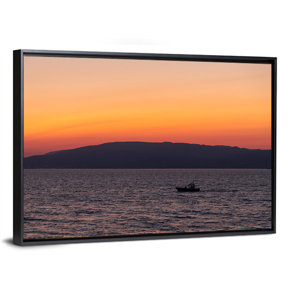 Lake Iznik Boat at Dusk Wall Art