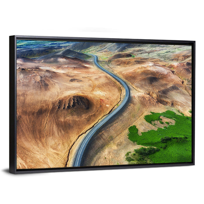 Winding Road in Geysers Valley Wall Art as a framed canvas