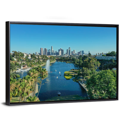 Echo Park Fountain and Downtown Skyline Wall Art