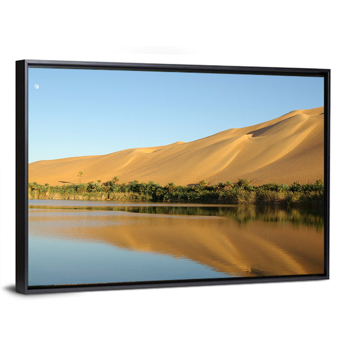 Desert Oasis Reflection Wall Art as a framed canvas