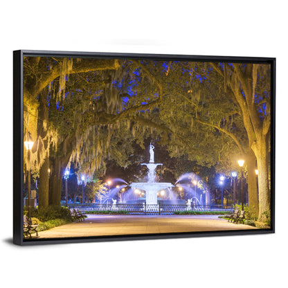 Forsyth Park Fountain at Night Wall Art