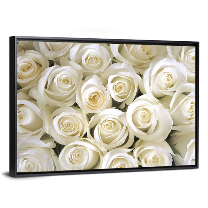 Silky Roses Wall Art as a framed canvas
