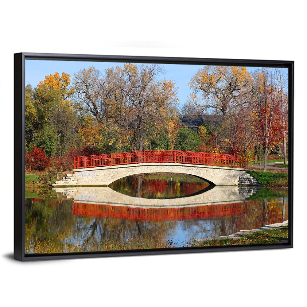 Tenney Park Stone Bridge Reflection Wall Art
