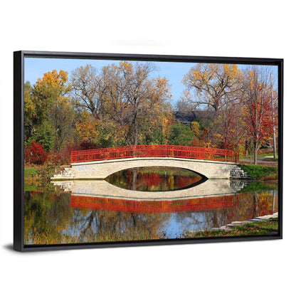 Tenney Park Stone Bridge Reflection Wall Art