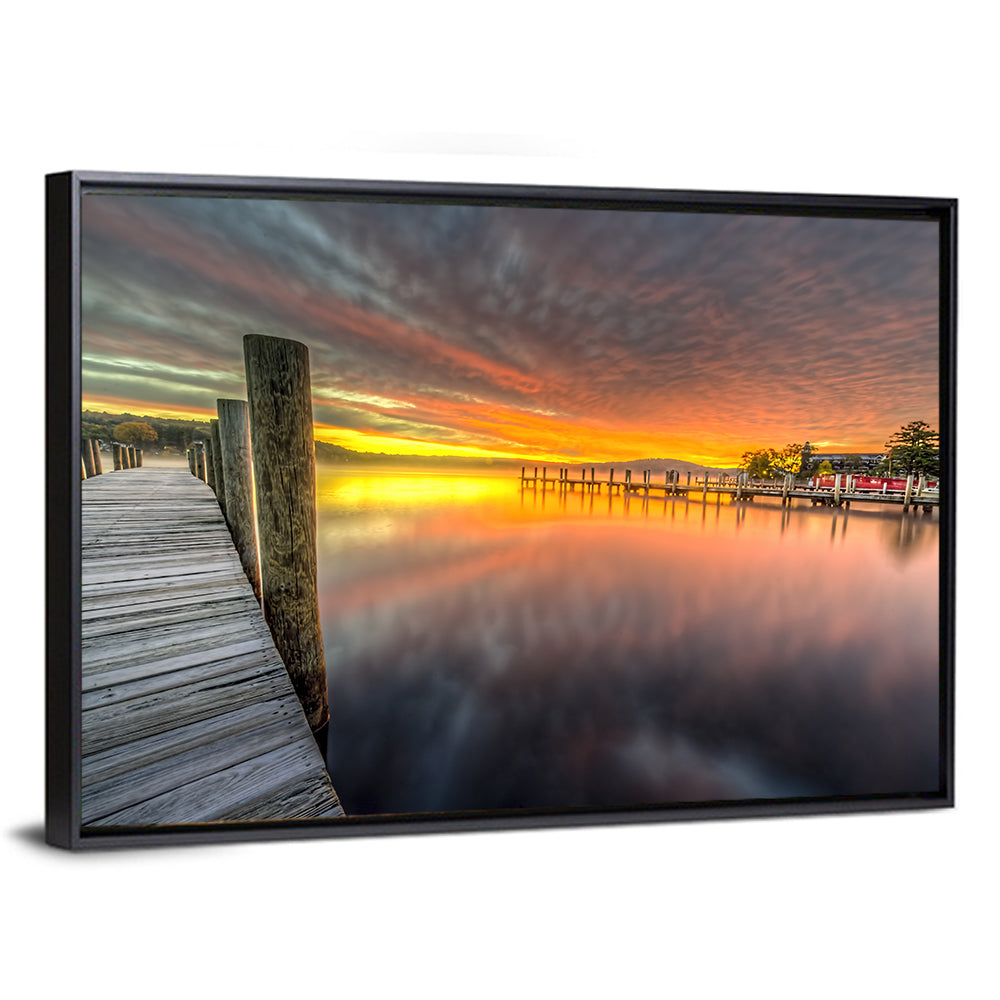 Meredith Bay Pier at Sunrise Wall Art