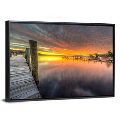 Meredith Bay Pier at Sunrise Wall Art
