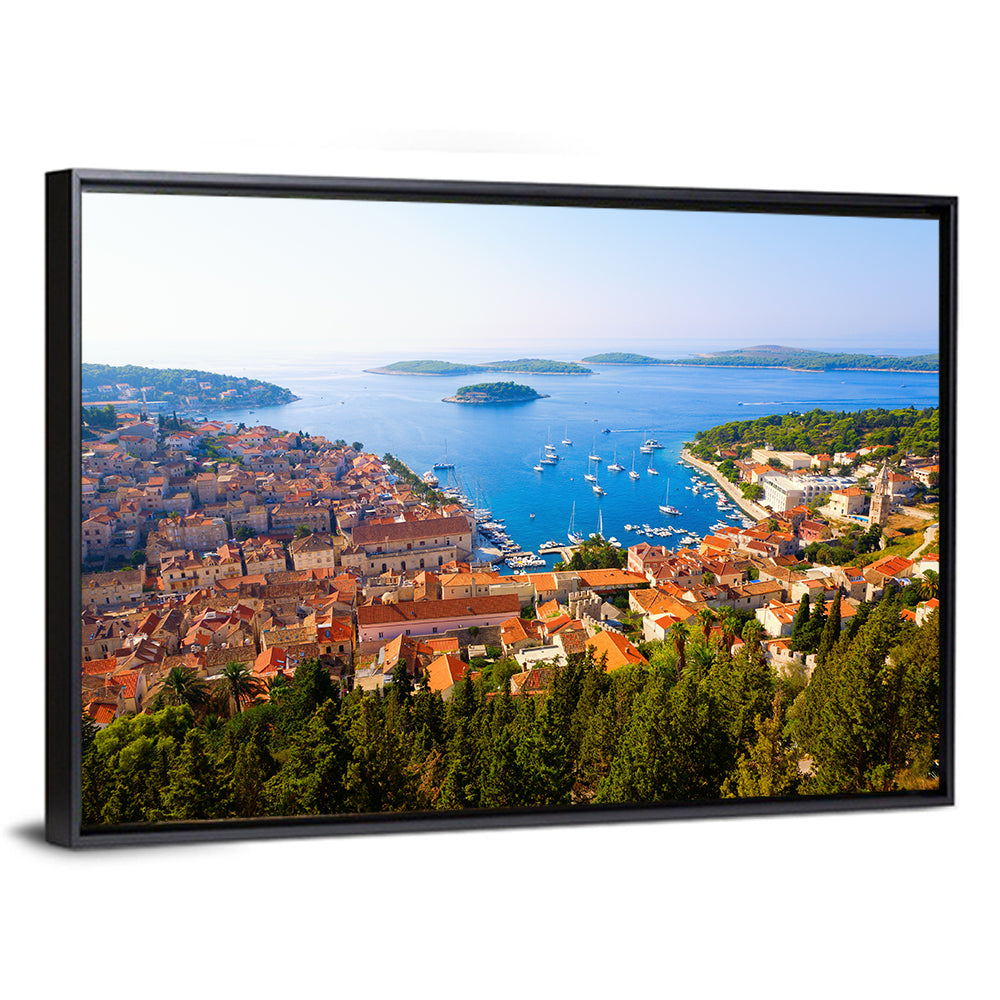 Hvar Harbor Aerial View Wall Art
