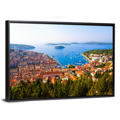Hvar Harbor Aerial View Wall Art