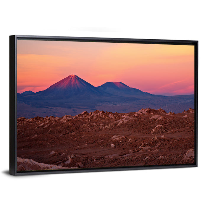 Valle De La Luna, Licancabur Volcano Wall Art as a framed canvas