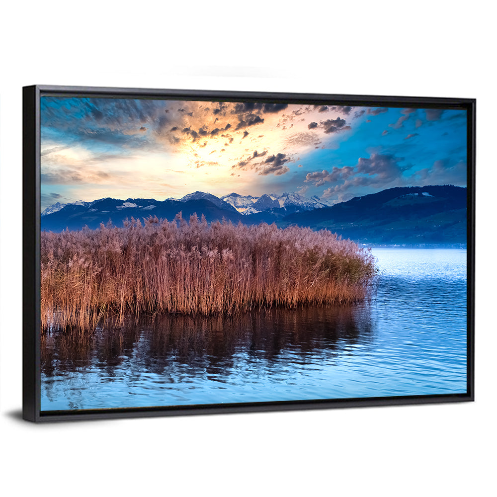 Lake Obersee Reeds at Dusk Wall Art