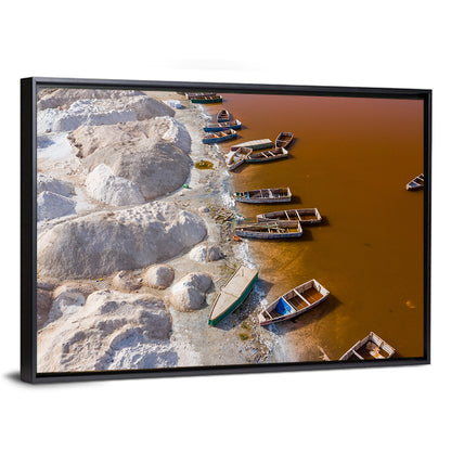 Lac Rose Boats and Salt Mounds Wall Art