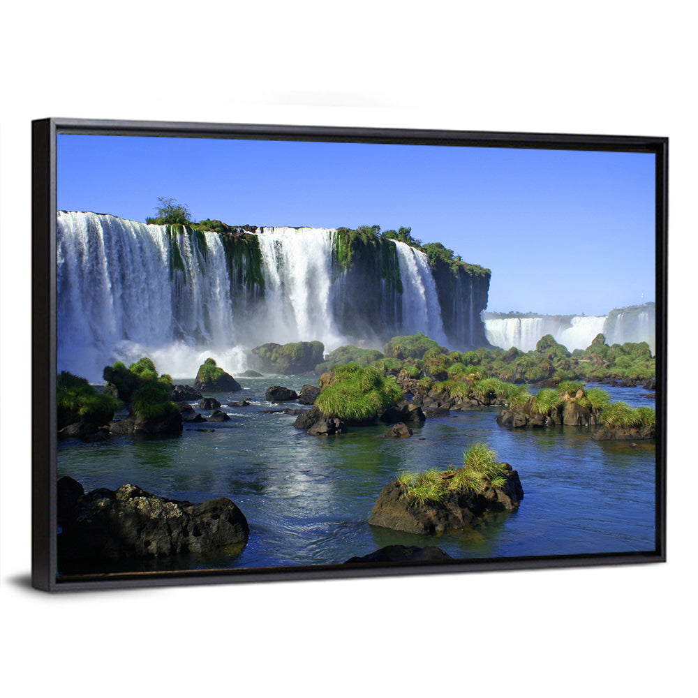Iguazu Falls Mossy Rocks Wall Art