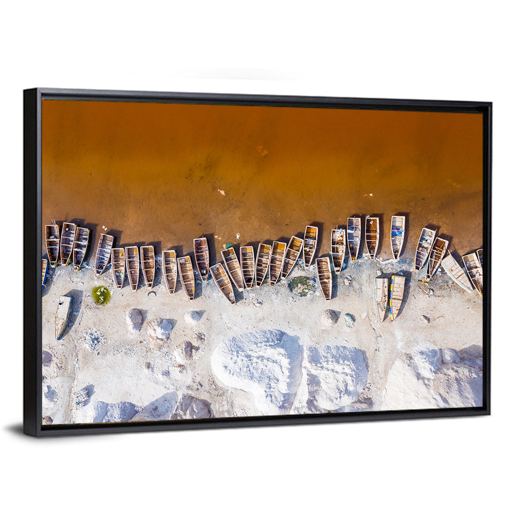 Lac Rose Boats Aerial View Wall Art