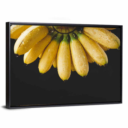 Banana Bunch with Water Droplets Wall Art