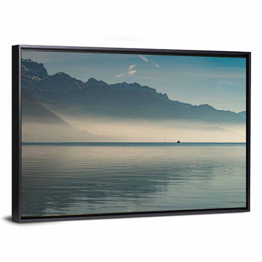 Lake Annecy Misty Mountains Wall Art