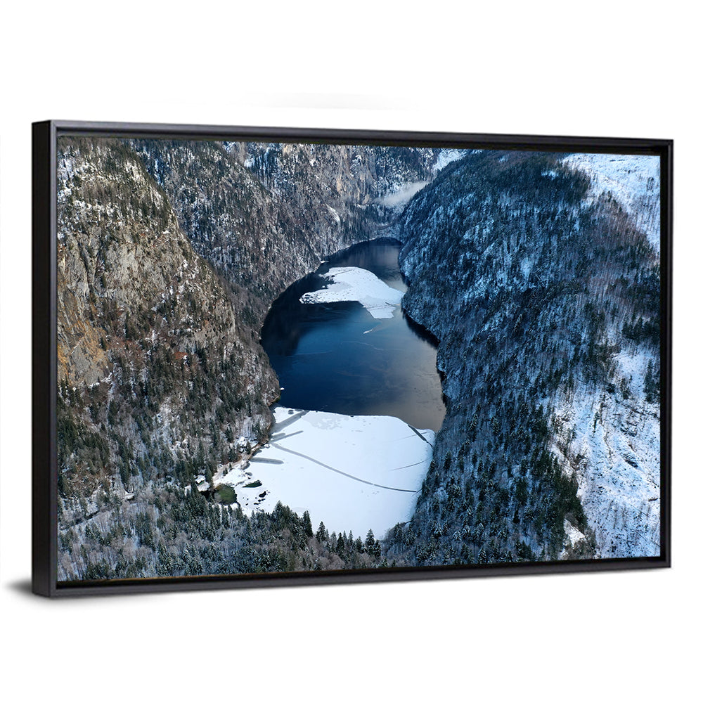 Toplitz Lake Winter Aerial Wall Art
