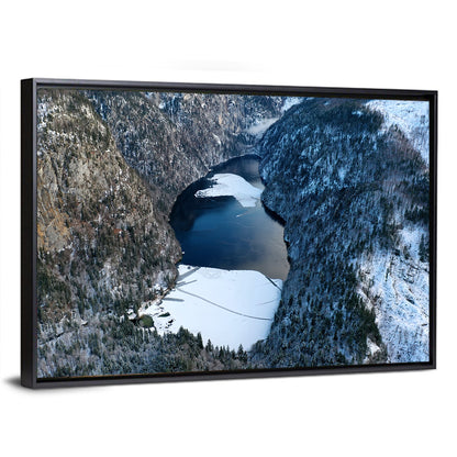 Toplitz Lake Winter Aerial Wall Art