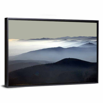 Misty Mountain Silhouette Wall Art