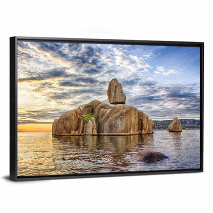 Bismarck Rock at Golden Hour Wall Art
