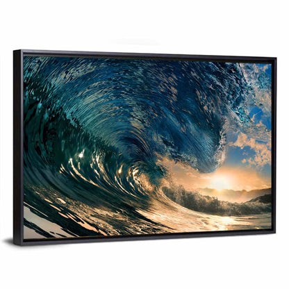 Sunset Barrel Wave Wall Art