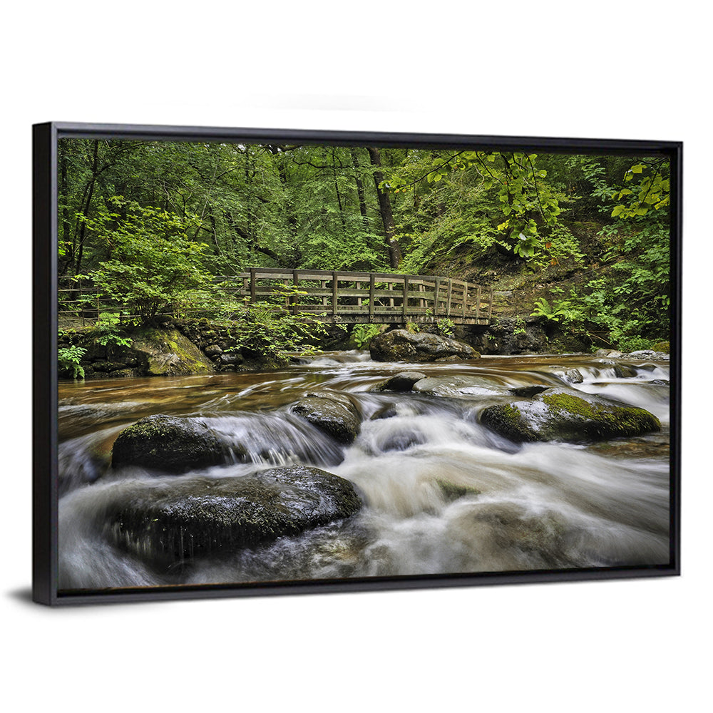 Stock Ghyll Footbridge Forest Stream Wall Art