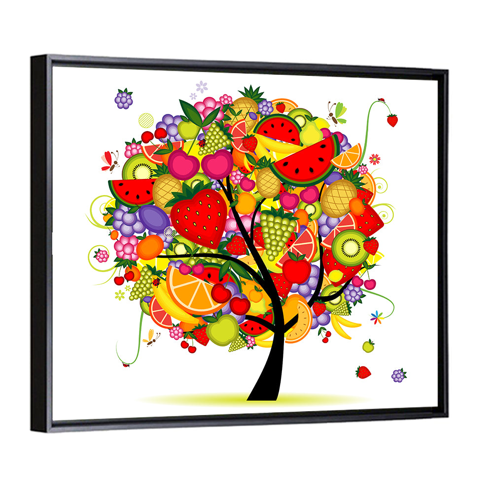 Vibrant Fruit Tree Illustration Wall Art