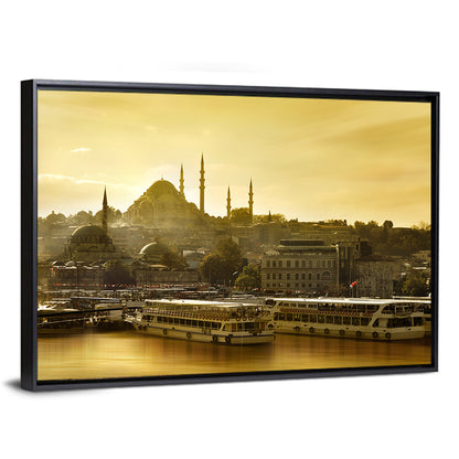 Suleymaniye Mosque Sunset Silhouette Wall Art