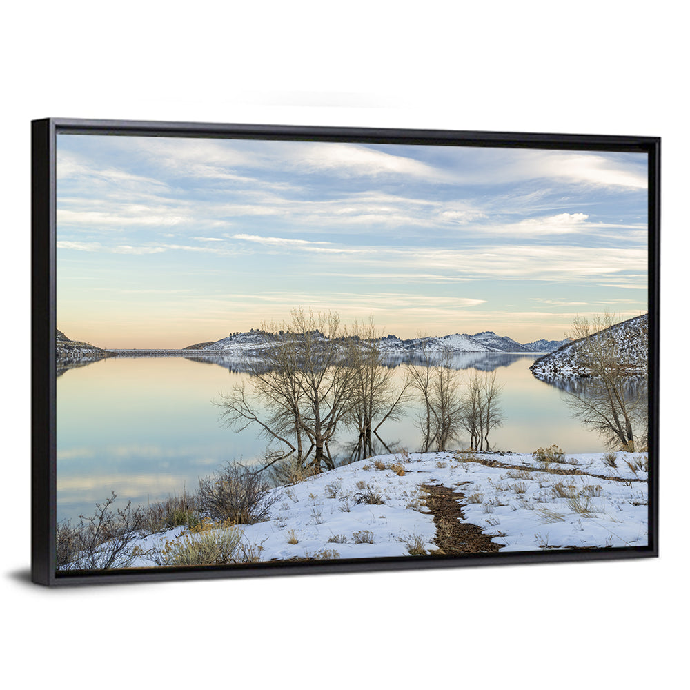 Horsetooth Reservoir Frozen Reflection Wall Art