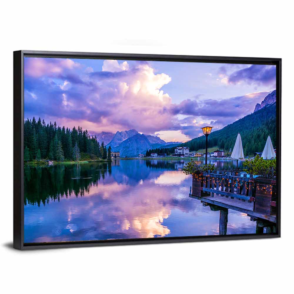 Misurina Lake Twilight Wall Art