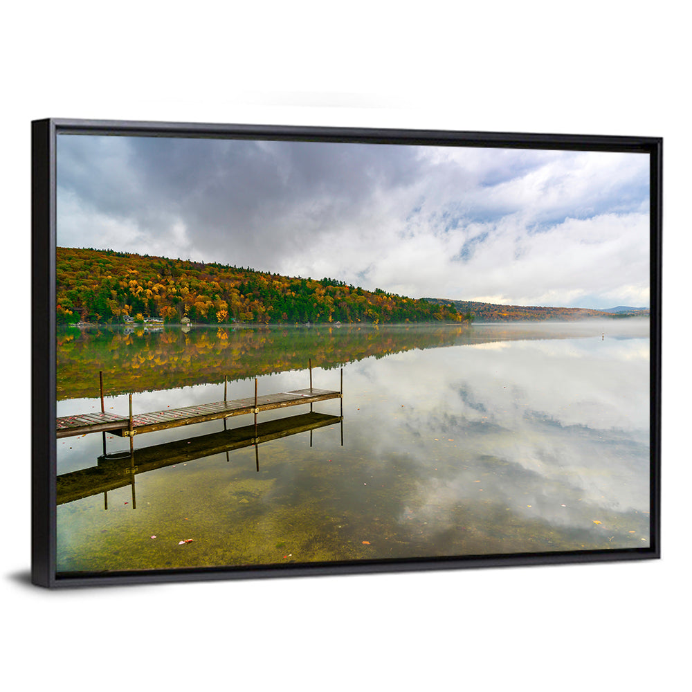 Misty Dock at Lake Squam Wall Art