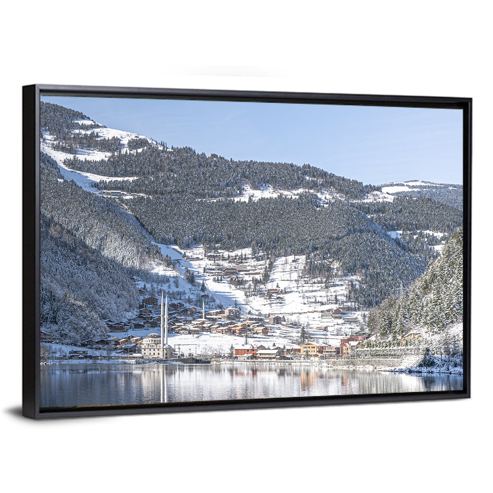 Uzungöl Winter Lake Reflection Wall Art